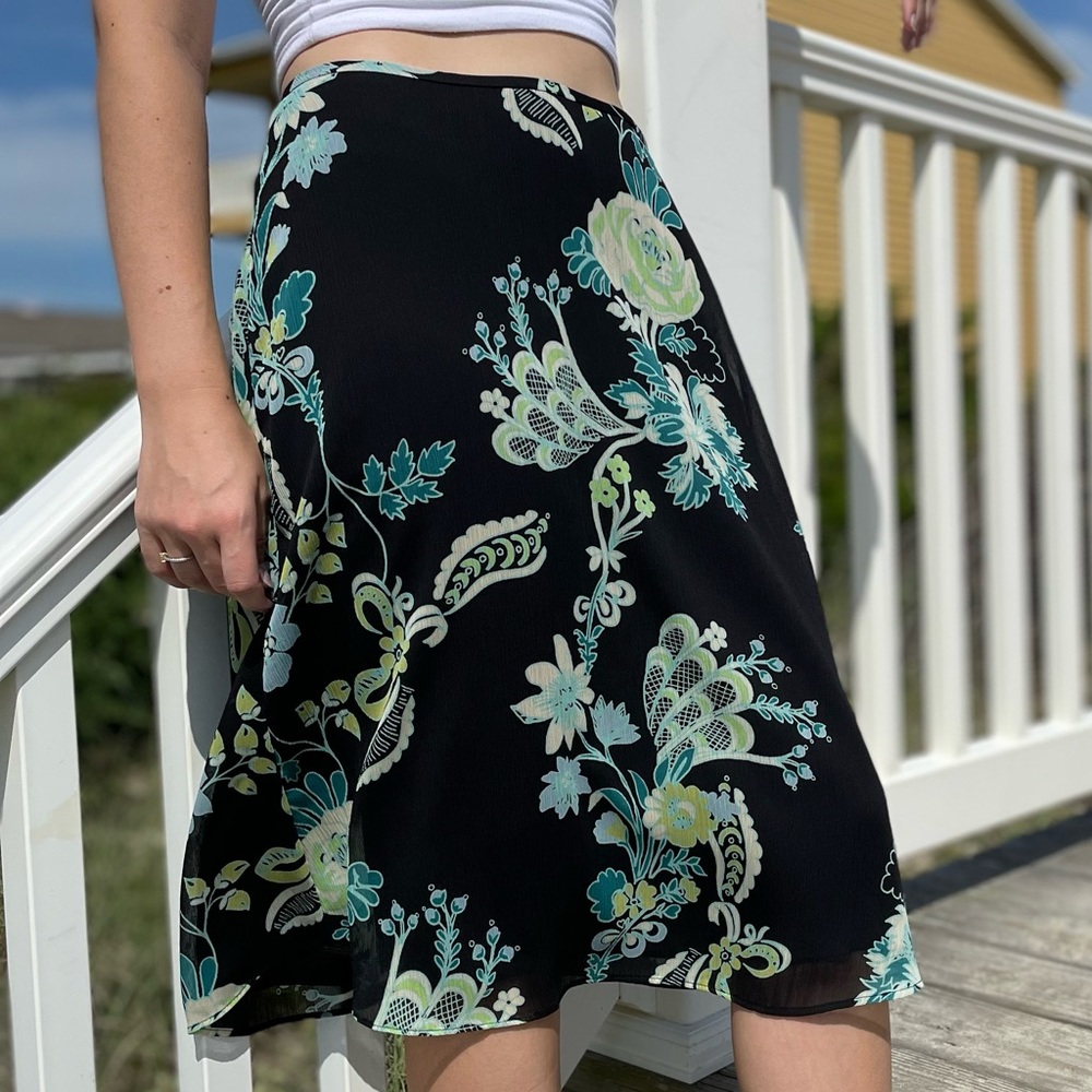 Vintage Geoffrey Beene Black Midi Skirt